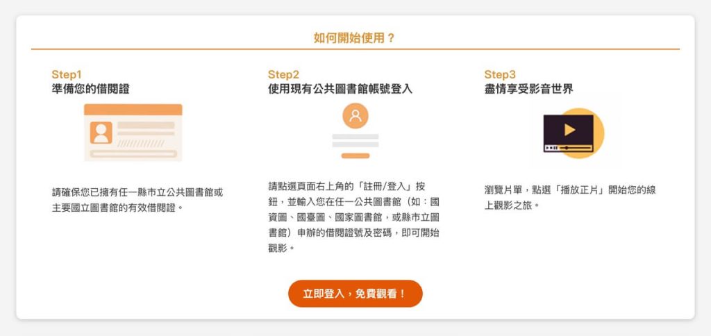 登入公共圖書館區域資源中心的電影院